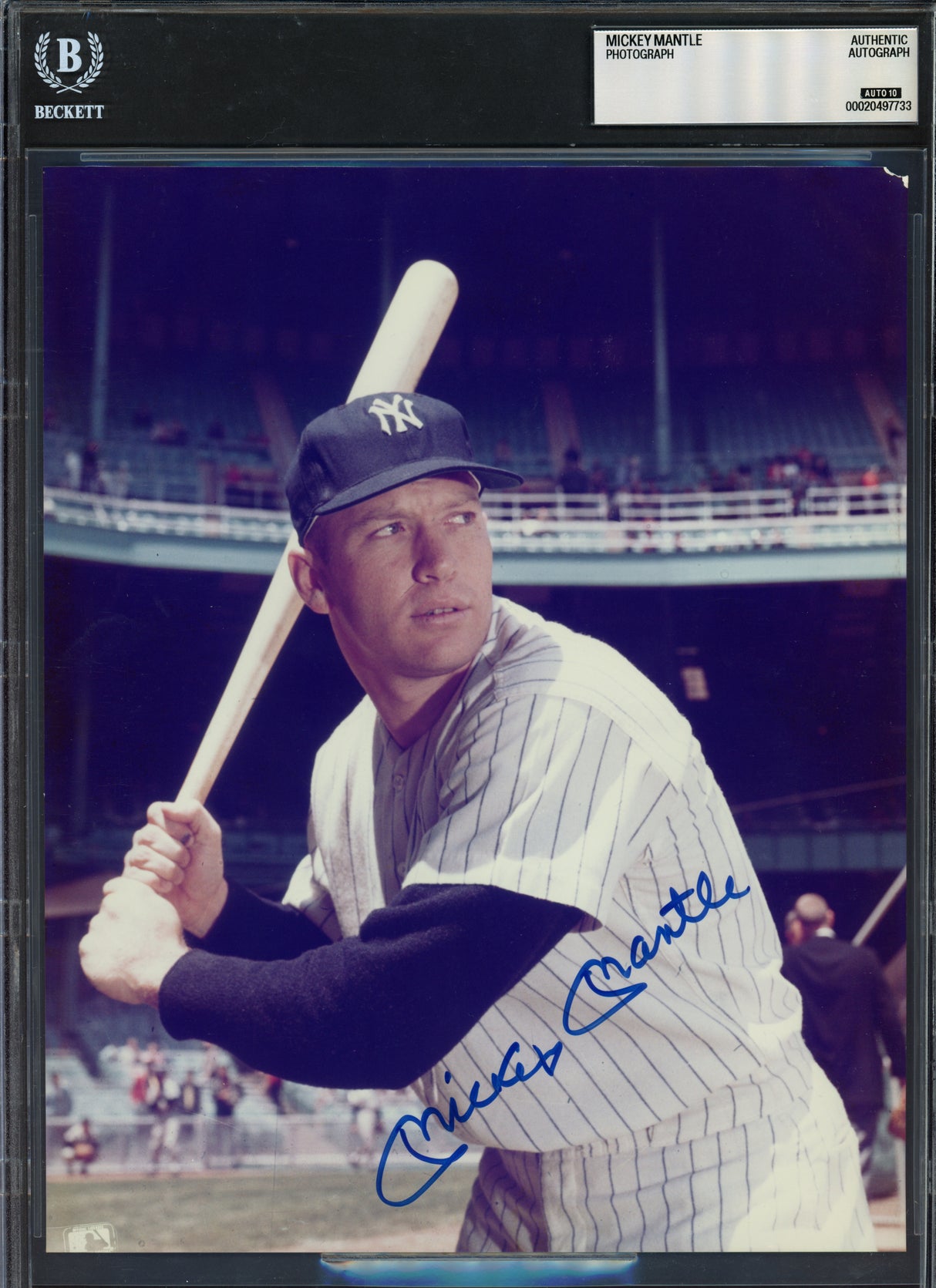 Mickey Mantle Autographed 8x10 Photo New York Yankees Auto Grade Gem Mint 10 Beckett BAS #20497733