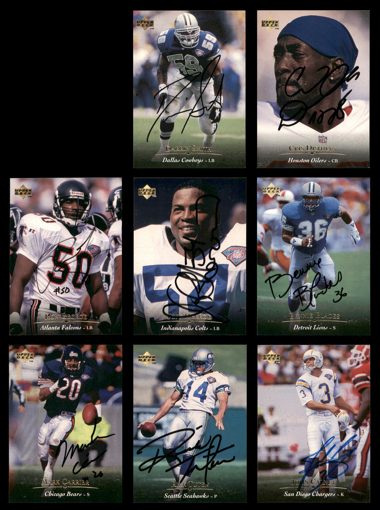 47 Count Lot of Autographed 1995 Upper Deck Football Cards (All Different) SKU #266476