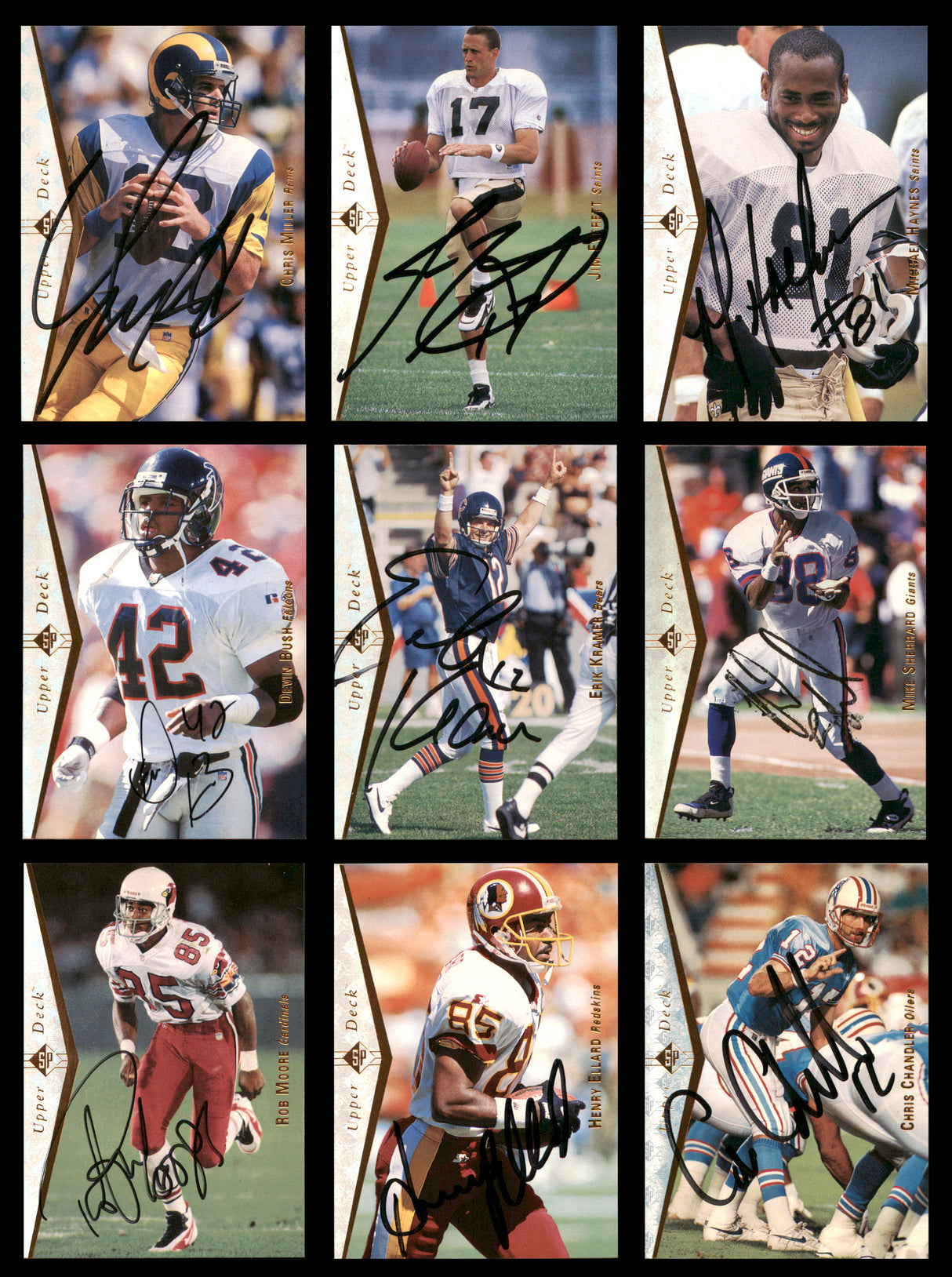 58 Count Lot of Autographed Assorted Upper Deck Football Cards (All Different) SKU #266479