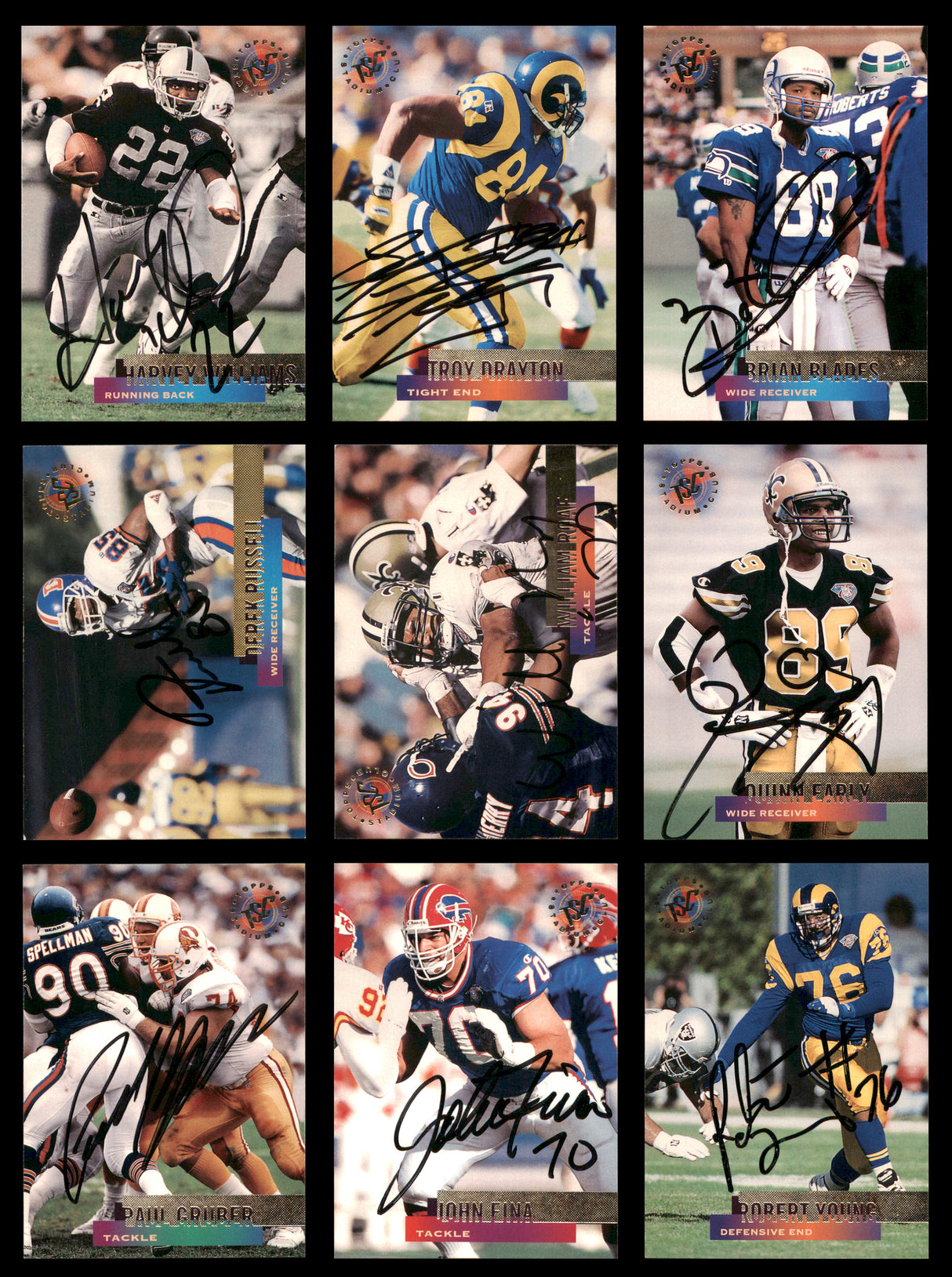 47 Count Lot of Autographed 1995 Stadium Club Football Cards (All Different) SKU #266482