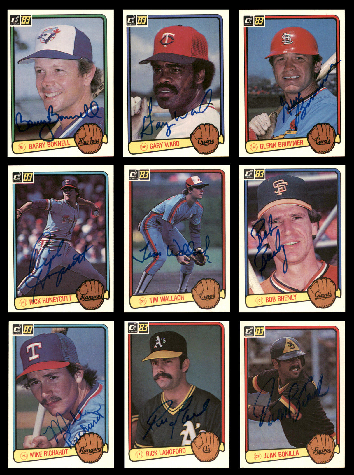 82 Count Lot of Autographed 1983 Donruss Baseball Cards (All Different) SKU #266489