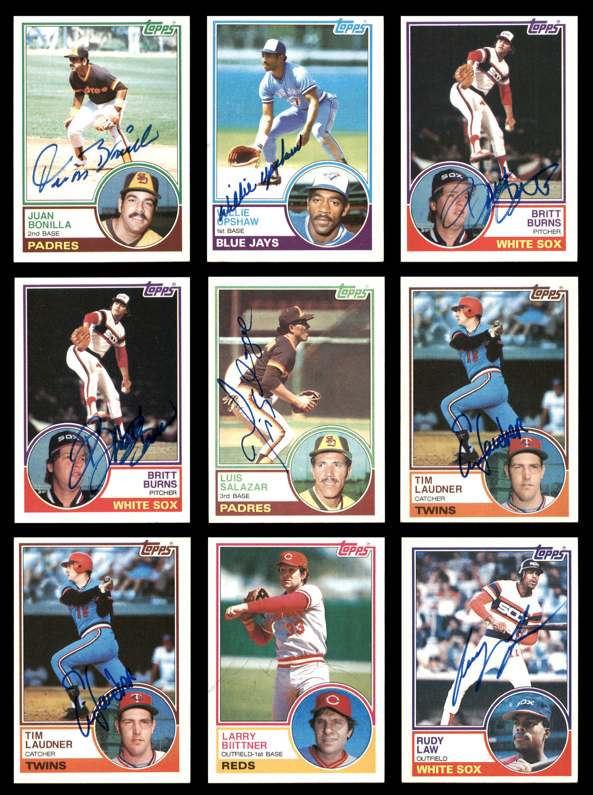 78 Count Lot of Autographed 1983 Topps Baseball Cards SKU #266491