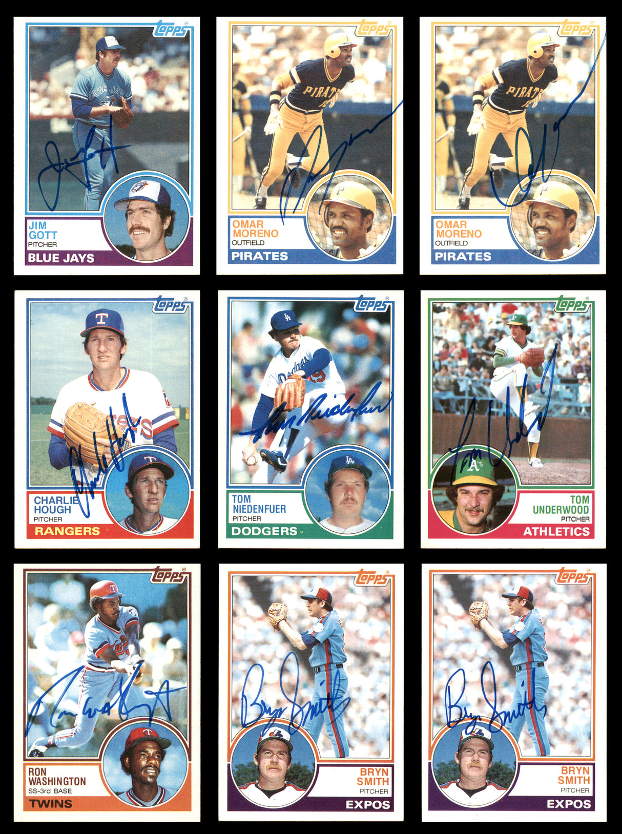 78 Count Lot of Autographed 1983 Topps Baseball Cards SKU #266491
