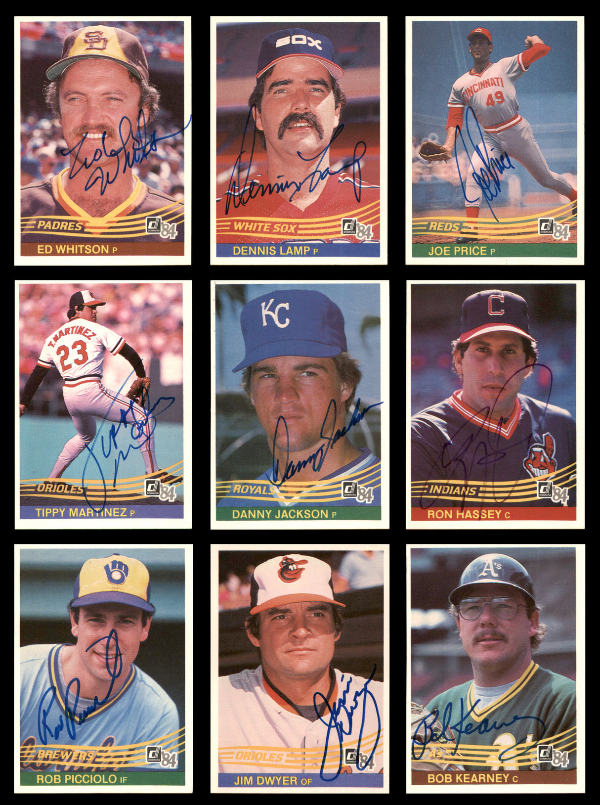 55 Count Lot of Autographed 1984 Donruss Baseball Cards SKU #266492