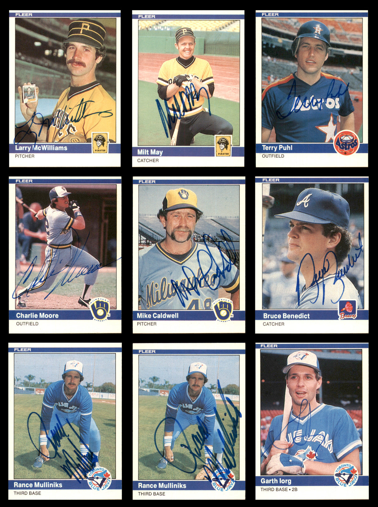 42 Count Lot of Autographed 1984 Fleer Baseball Cards SKU #266493