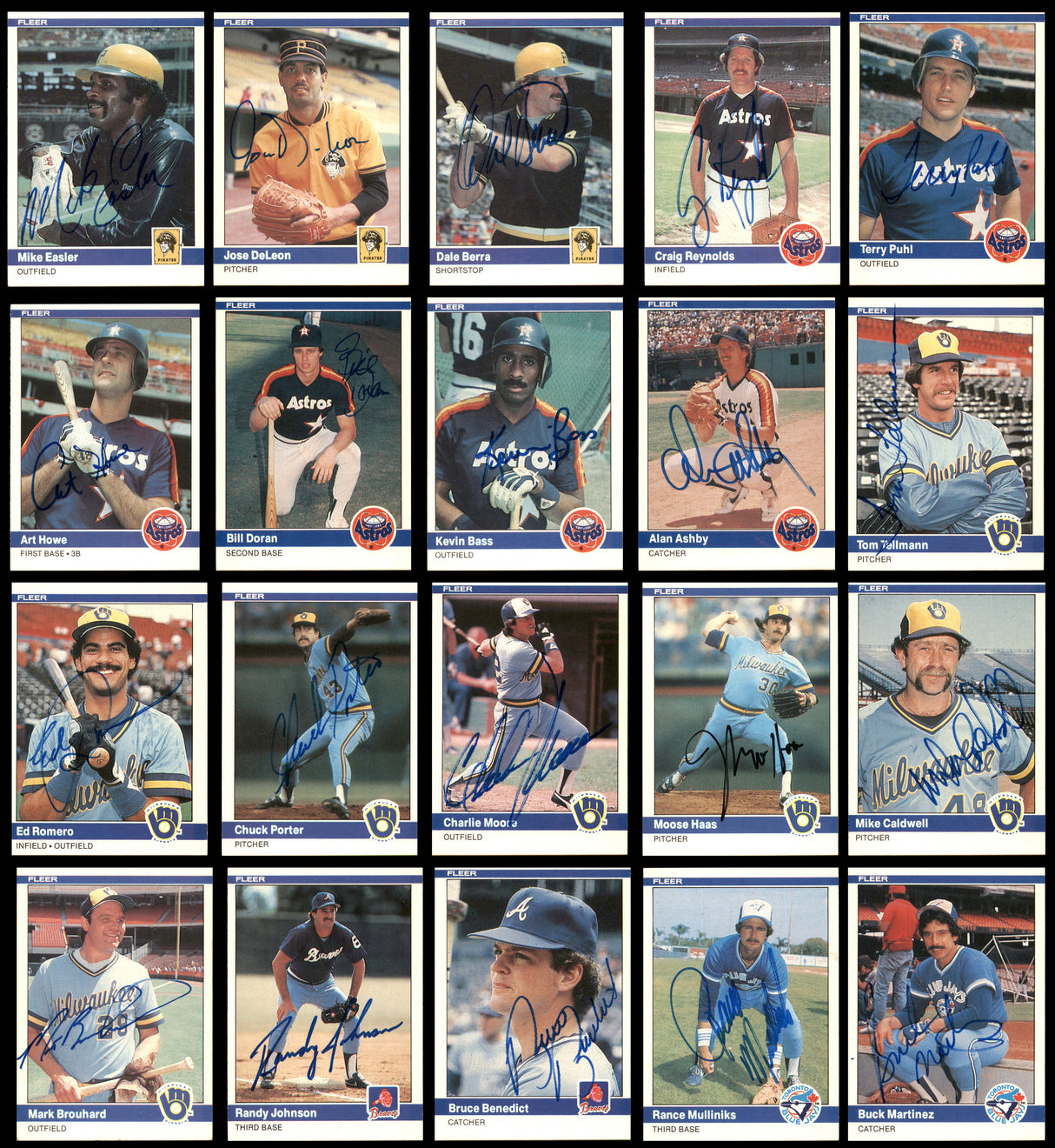 103 Count Lot of Autographed 1984 Fleer Baseball Cards (All Different) SKU #266496