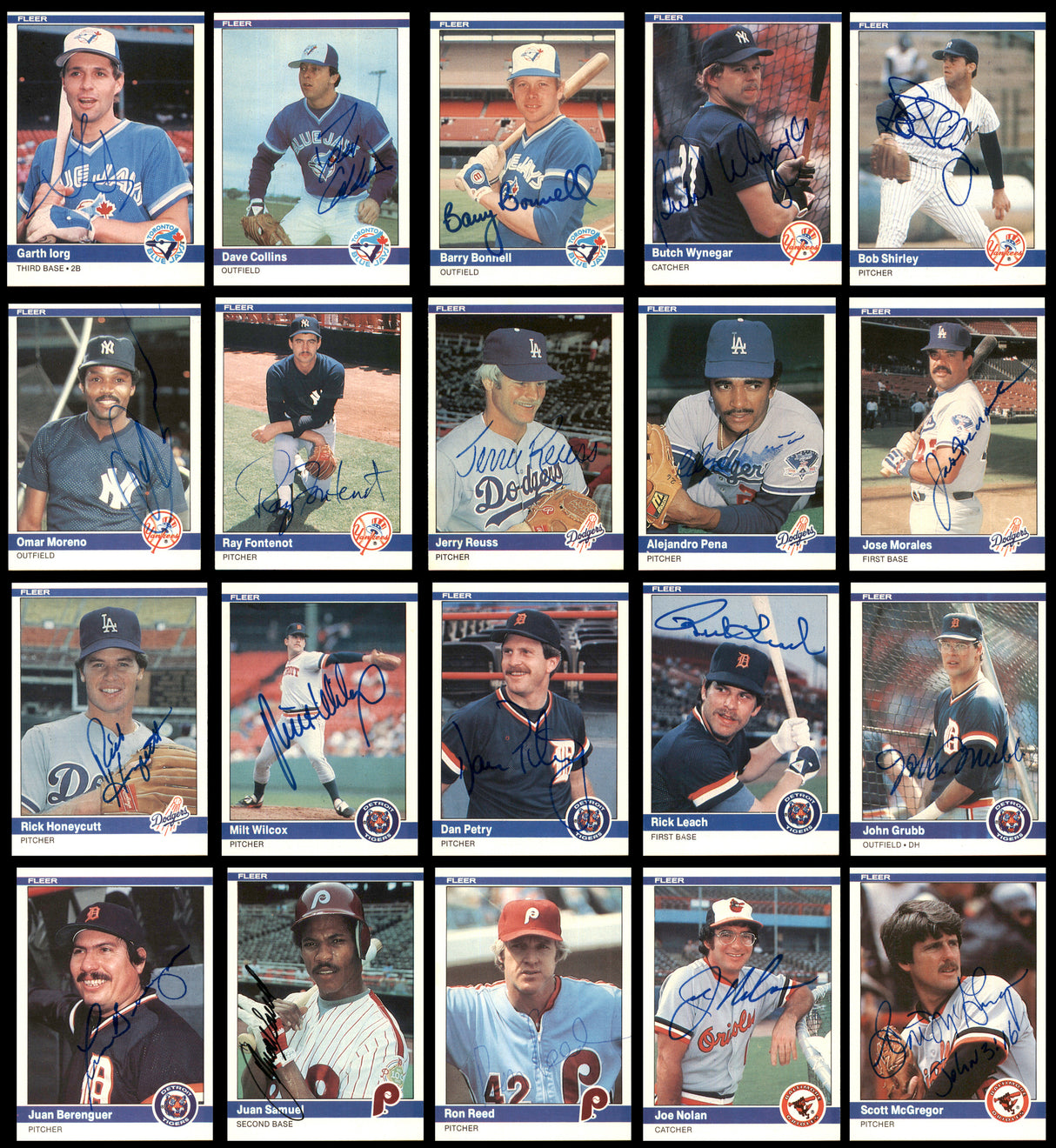 103 Count Lot of Autographed 1984 Fleer Baseball Cards (All Different) SKU #266496