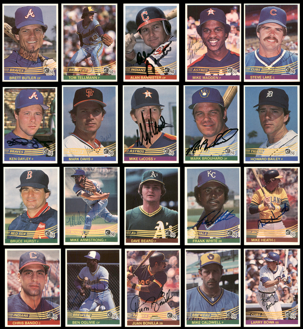 113 Count Lot of Autographed 1984 Donruss Baseball Cards (All Different) SKU #266499