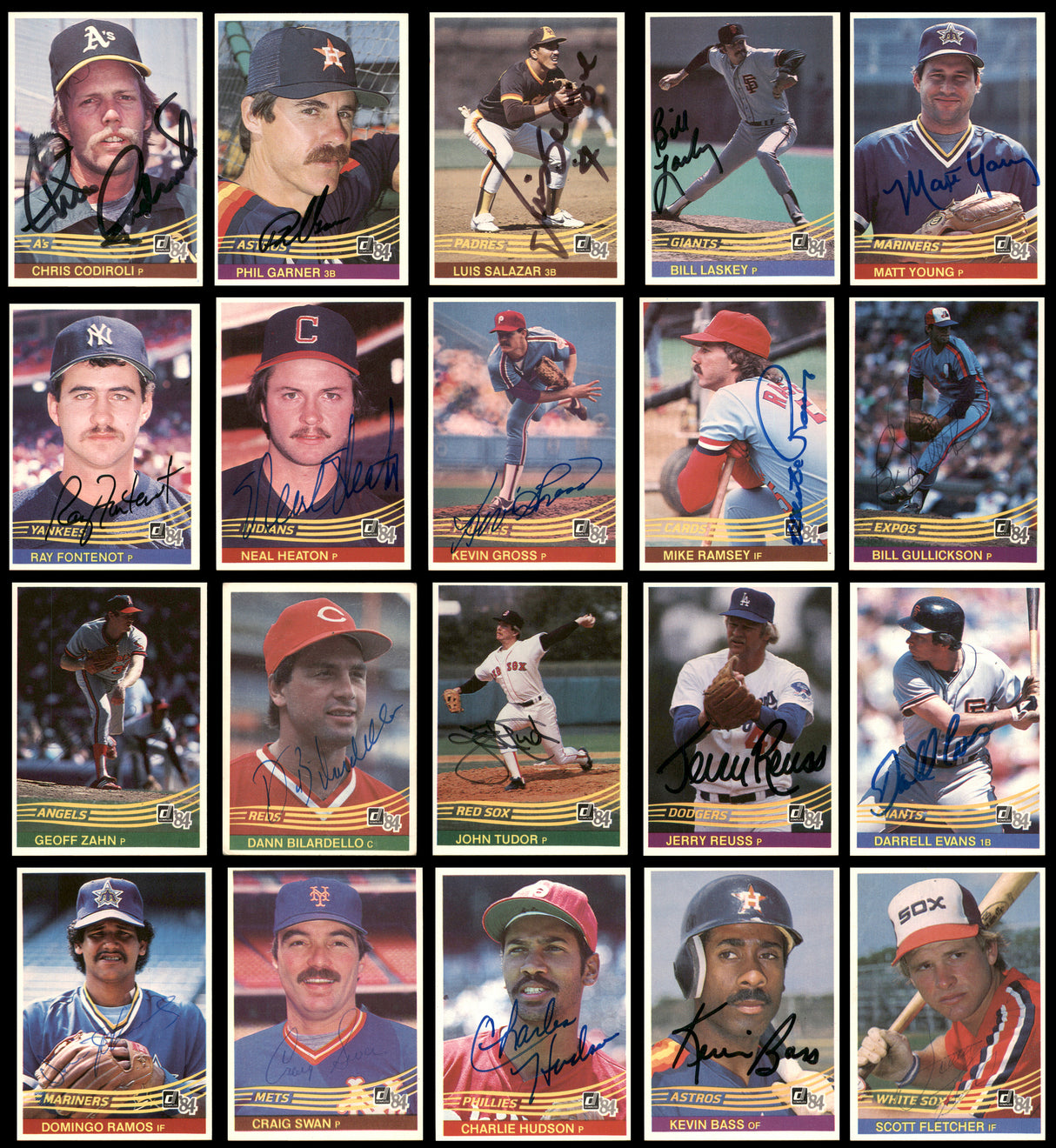113 Count Lot of Autographed 1984 Donruss Baseball Cards (All Different) SKU #266499