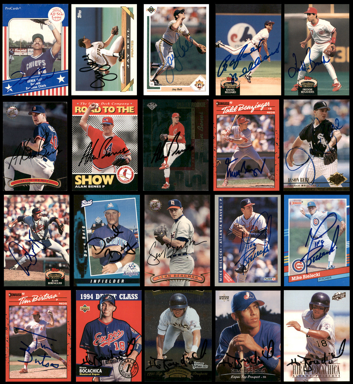 100 Count Lot of Autographed Assorted Baseball Cards (All Different) SKU #266505