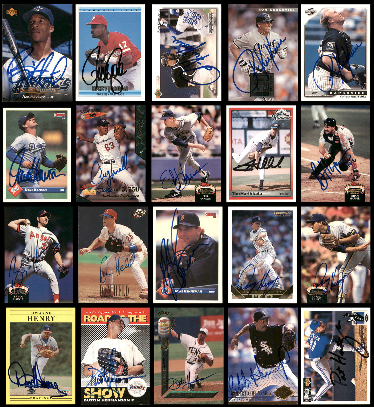 100 Count Lot of Autographed Assorted Baseball Cards (All Different) SKU #266507