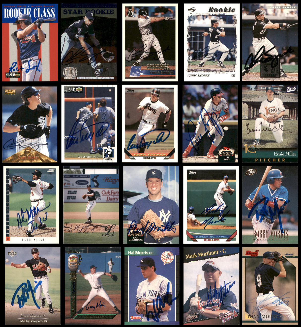 100 Count Lot of Autographed Assorted Baseball Cards (All Different) SKU #266508