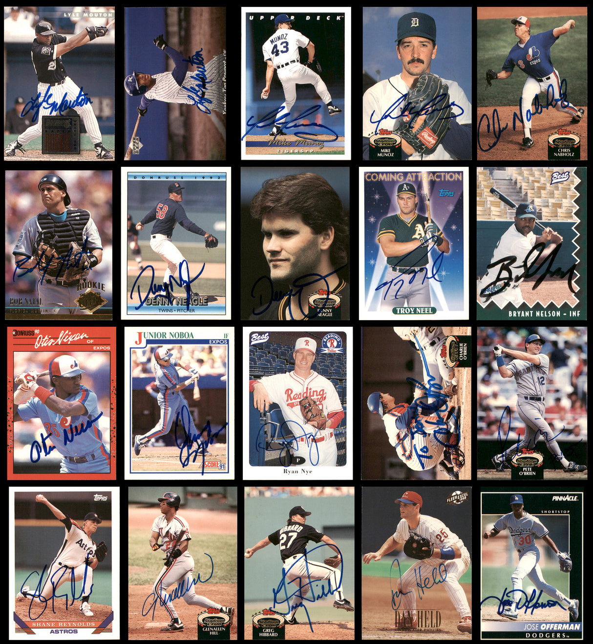 100 Count Lot of Autographed Assorted Baseball Cards (All Different) SKU #266508