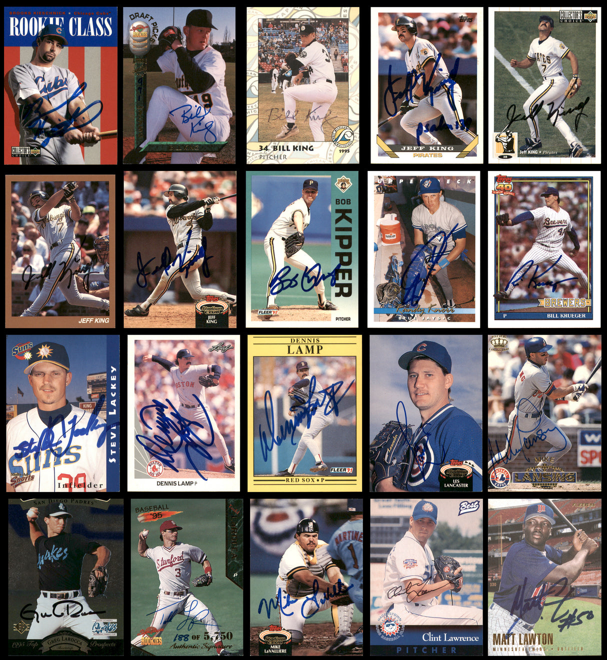 100 Count Lot of Autographed Assorted Baseball Cards (All Different) SKU #266508