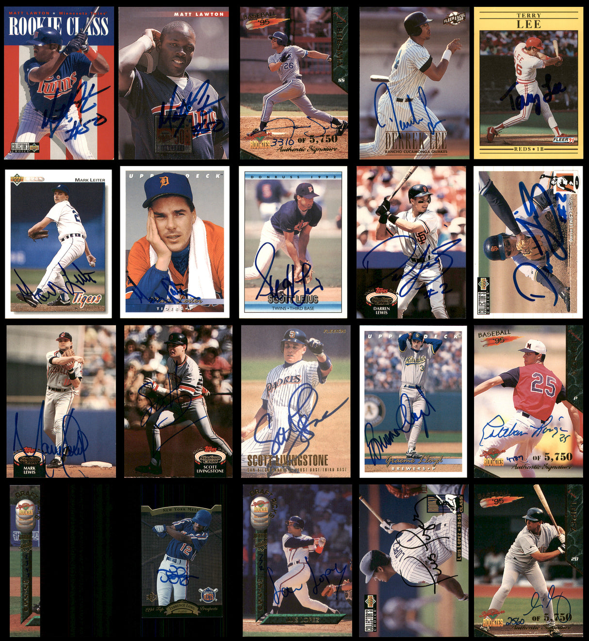100 Count Lot of Autographed Assorted Baseball Cards (All Different) SKU #266508