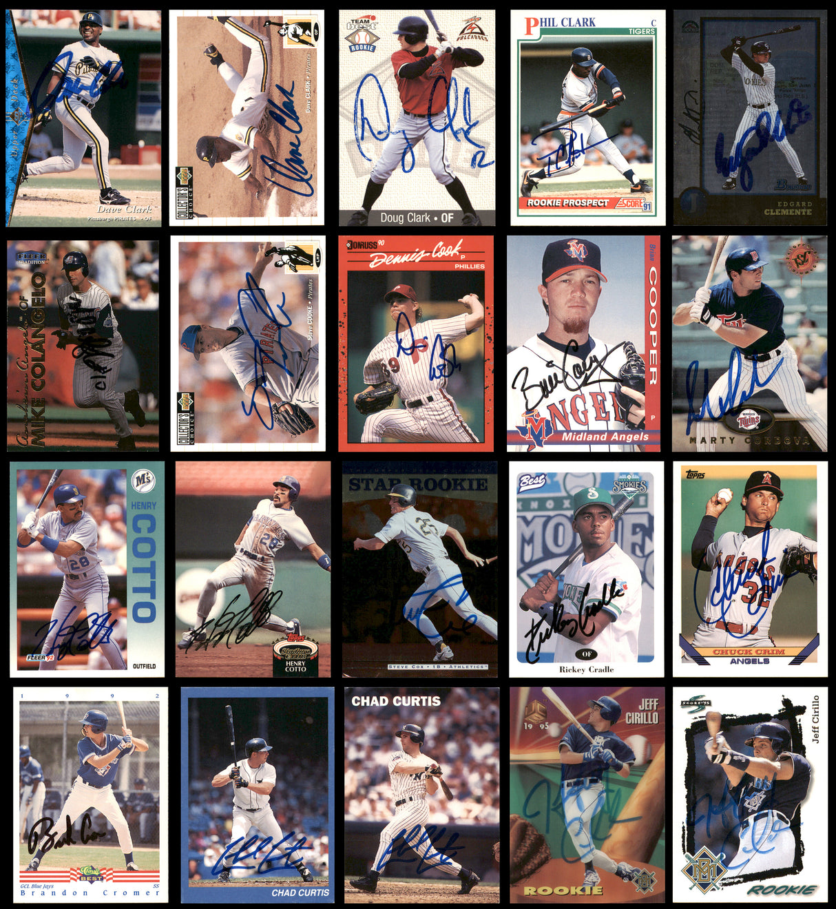 100 Count Lot of Autographed Assorted Baseball Cards (All Different) SKU #266510