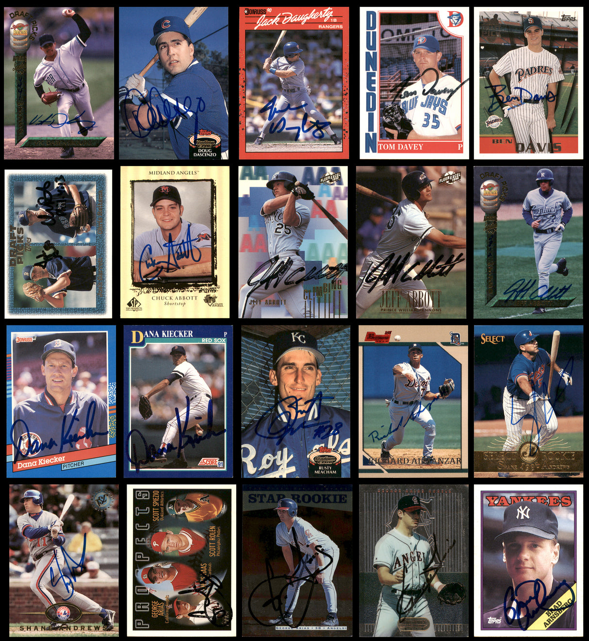 100 Count Lot of Autographed Assorted Baseball Cards (All Different) SKU #266510