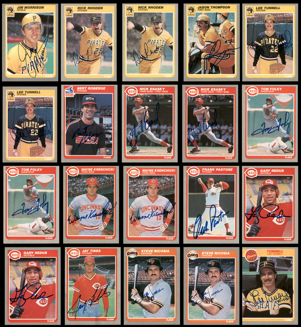 80 Count Lot of Autographed 1985 Fleer Baseball Cards SKU #266511