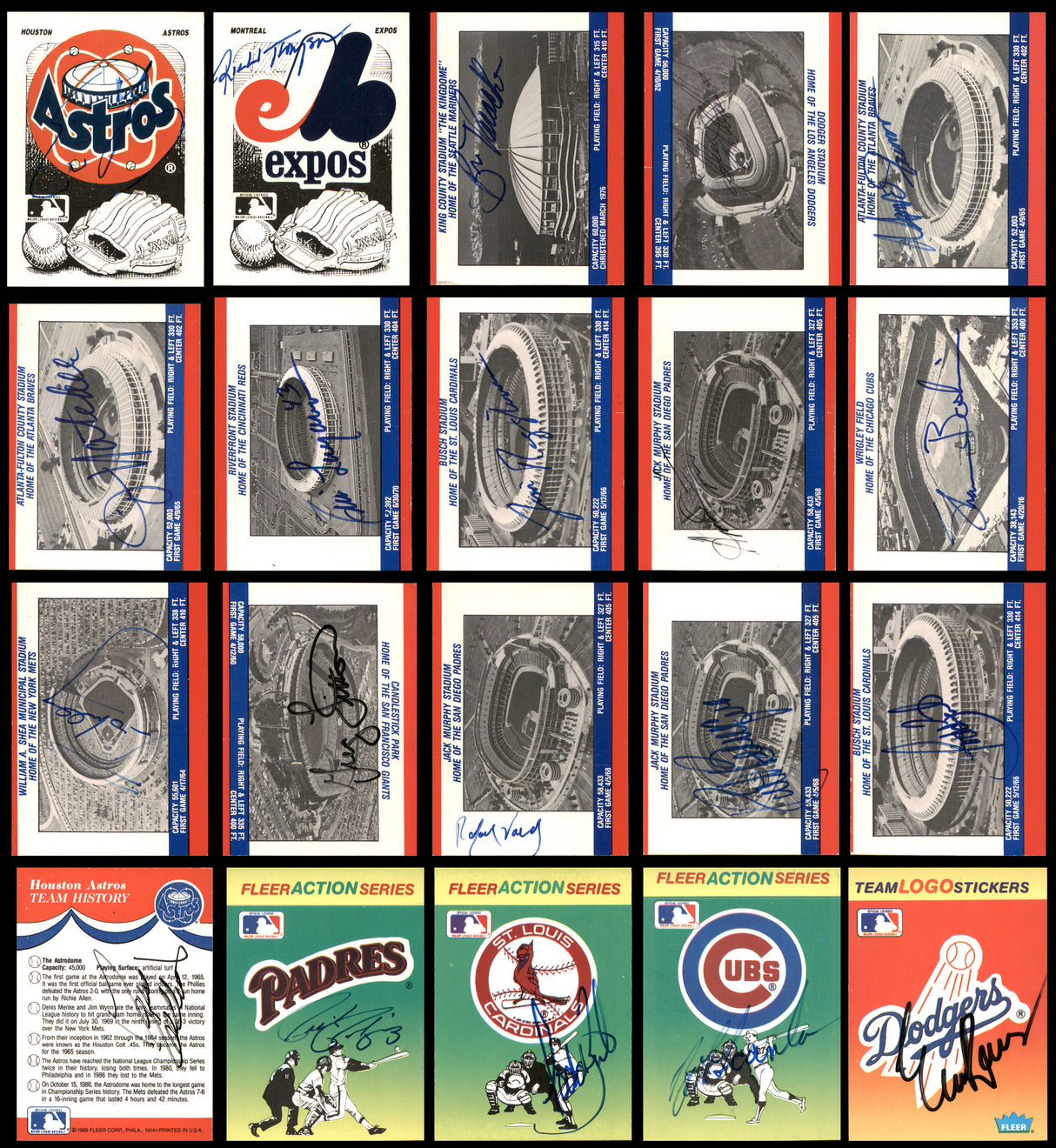 107 Count Lot of Autographed 1982-1991 Fleer Baseball Cards SKU #266514