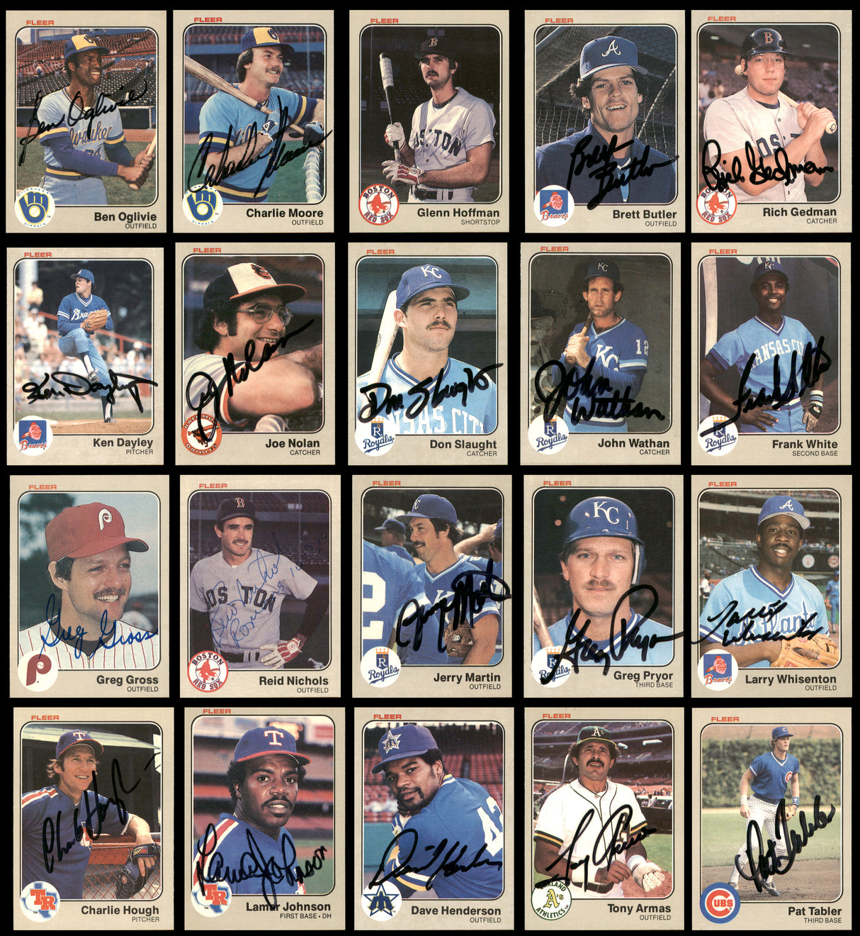 102 Count Lot of Autographed 1983 Fleer Baseball Cards (All Different) SKU #266516