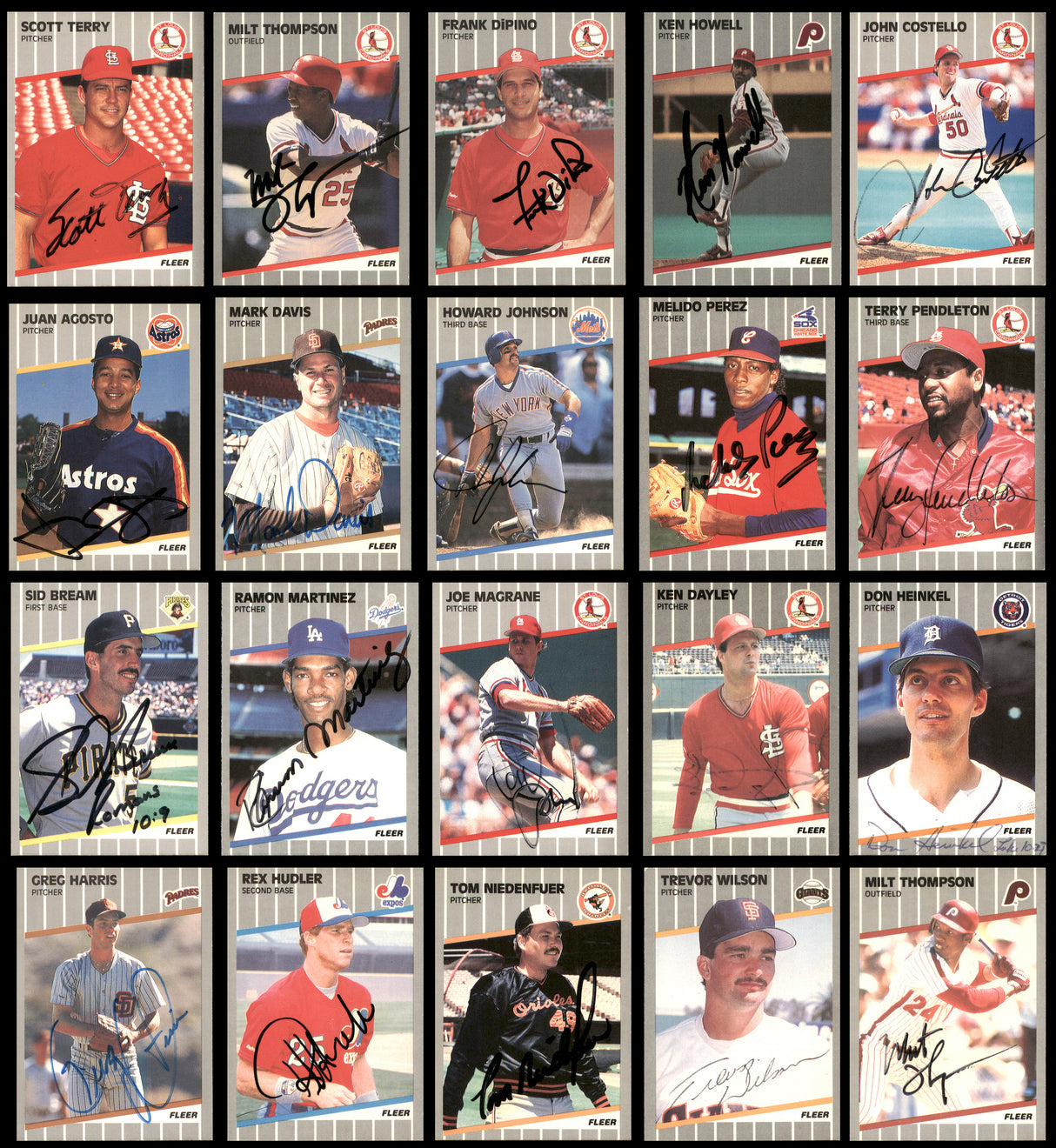 75 Count Lot of Autographed 1989 Fleer Baseball Cards (All Different) SKU #266517