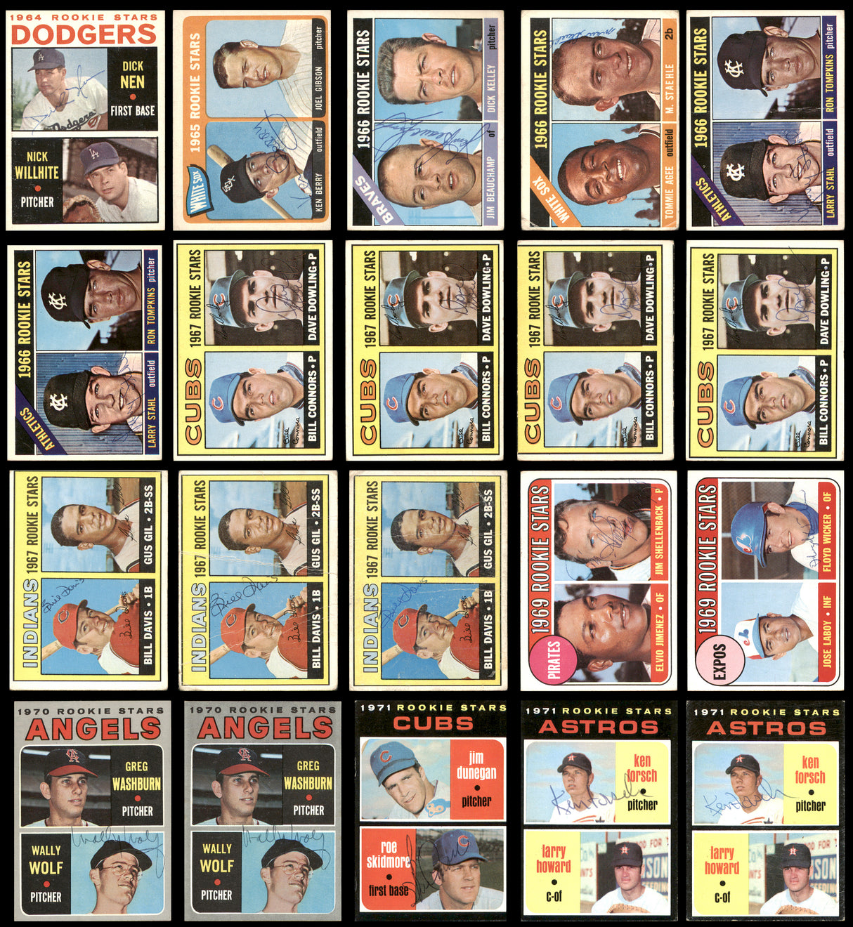 89 Count Lot of Autographed 1964-1982 Topps Baseball Rookie Cards SKU #266518