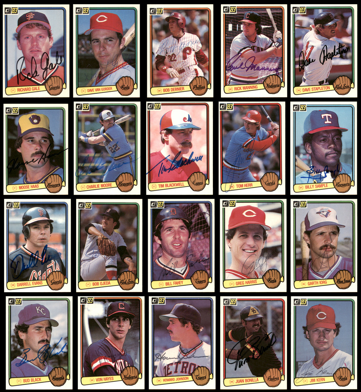 83 Count Lot of Autographed 1983 Donruss Baseball Cards (All Different) SKU #266521