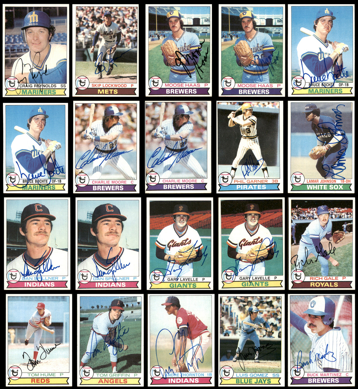 61 Count Lot of Autographed 1979 Topps Baseball Cards SKU #266524