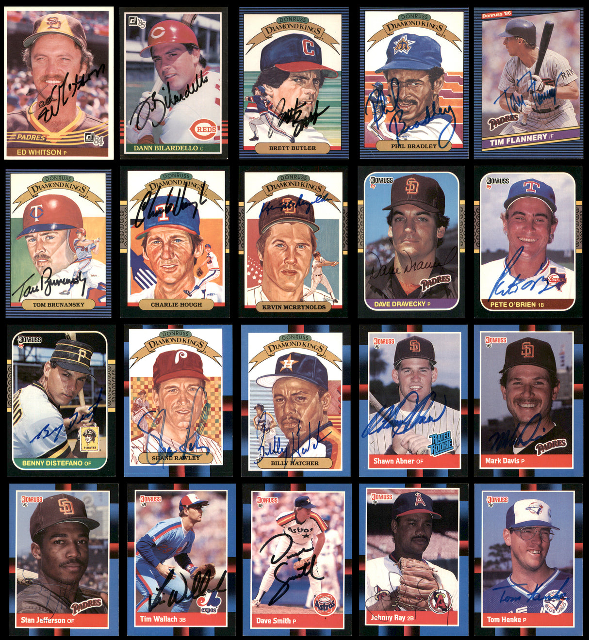 100 Count Lot of Autographed 1984-1991 Baseball Cards SKU #266525
