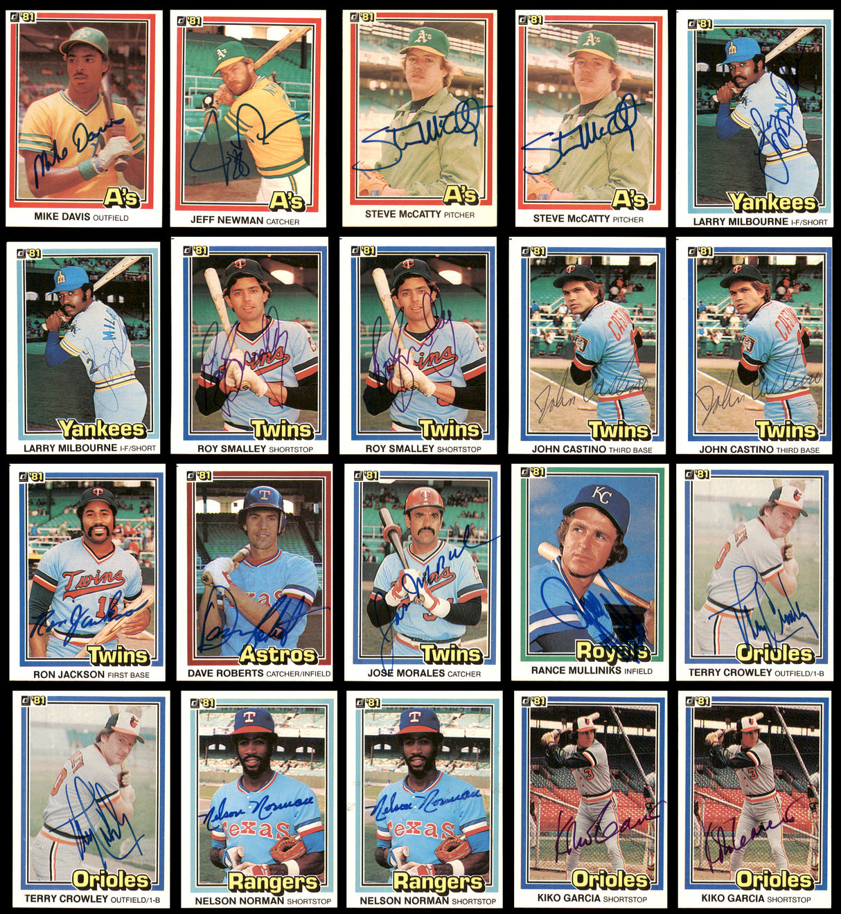 91 Count Lot of Autographed 1981 Donruss Baseball Cards SKU #266528