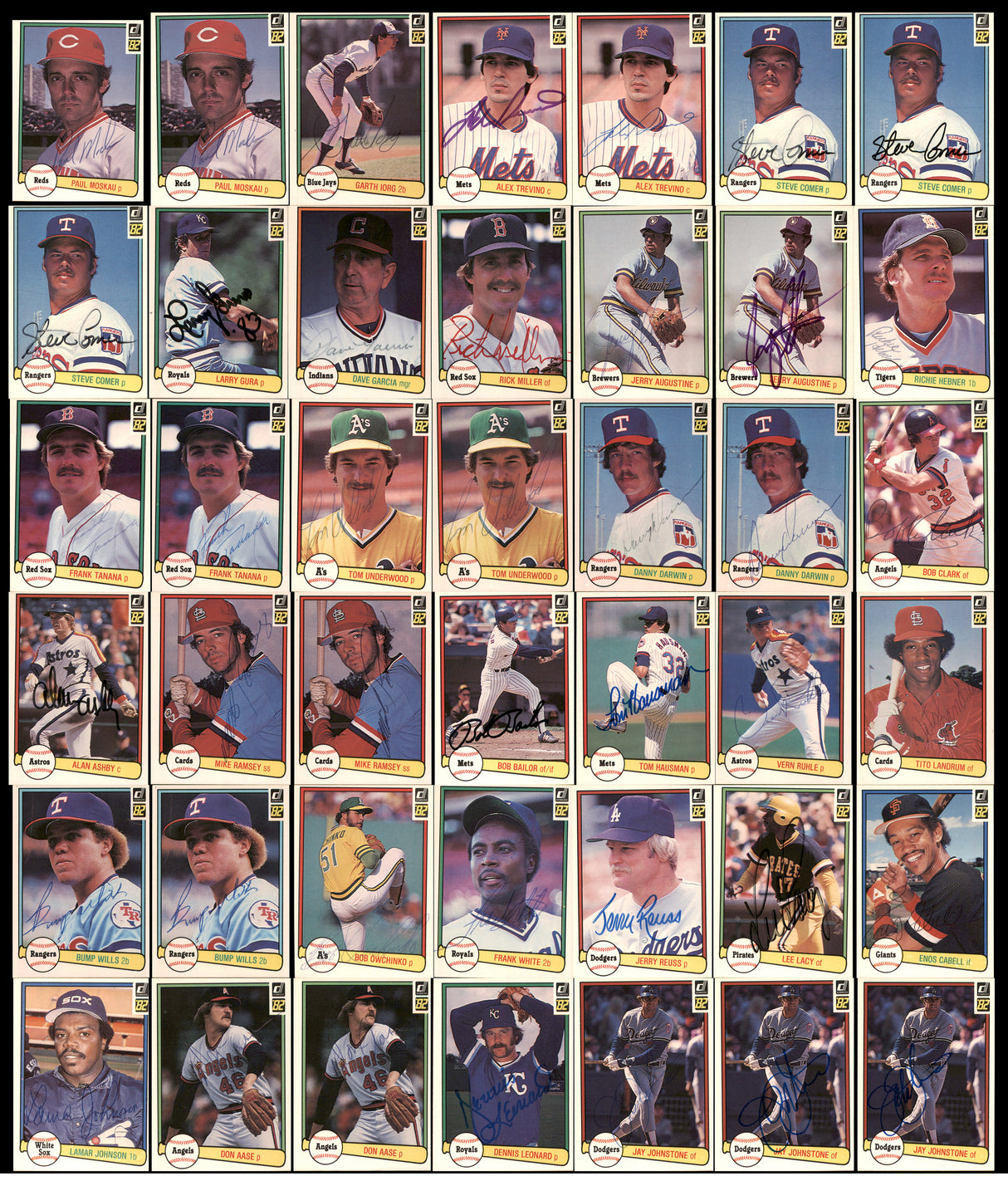 277 Count Lot of Autographed 1982 Topps, Fleer & Donruss Baseball Cards SKU #266529