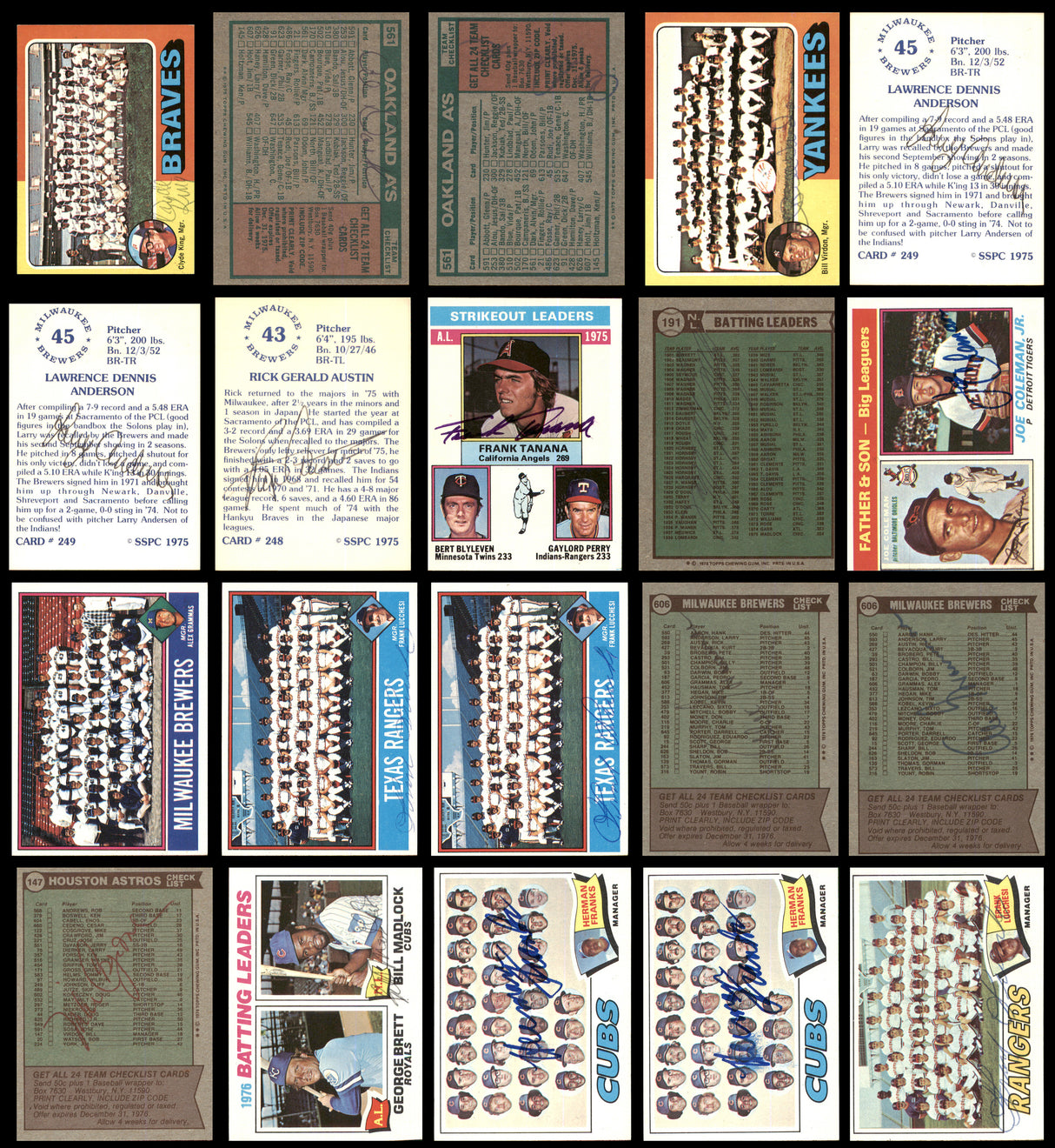 127 Count Lot of Autographed 1961-1988 Baseball Cards SKU #266530