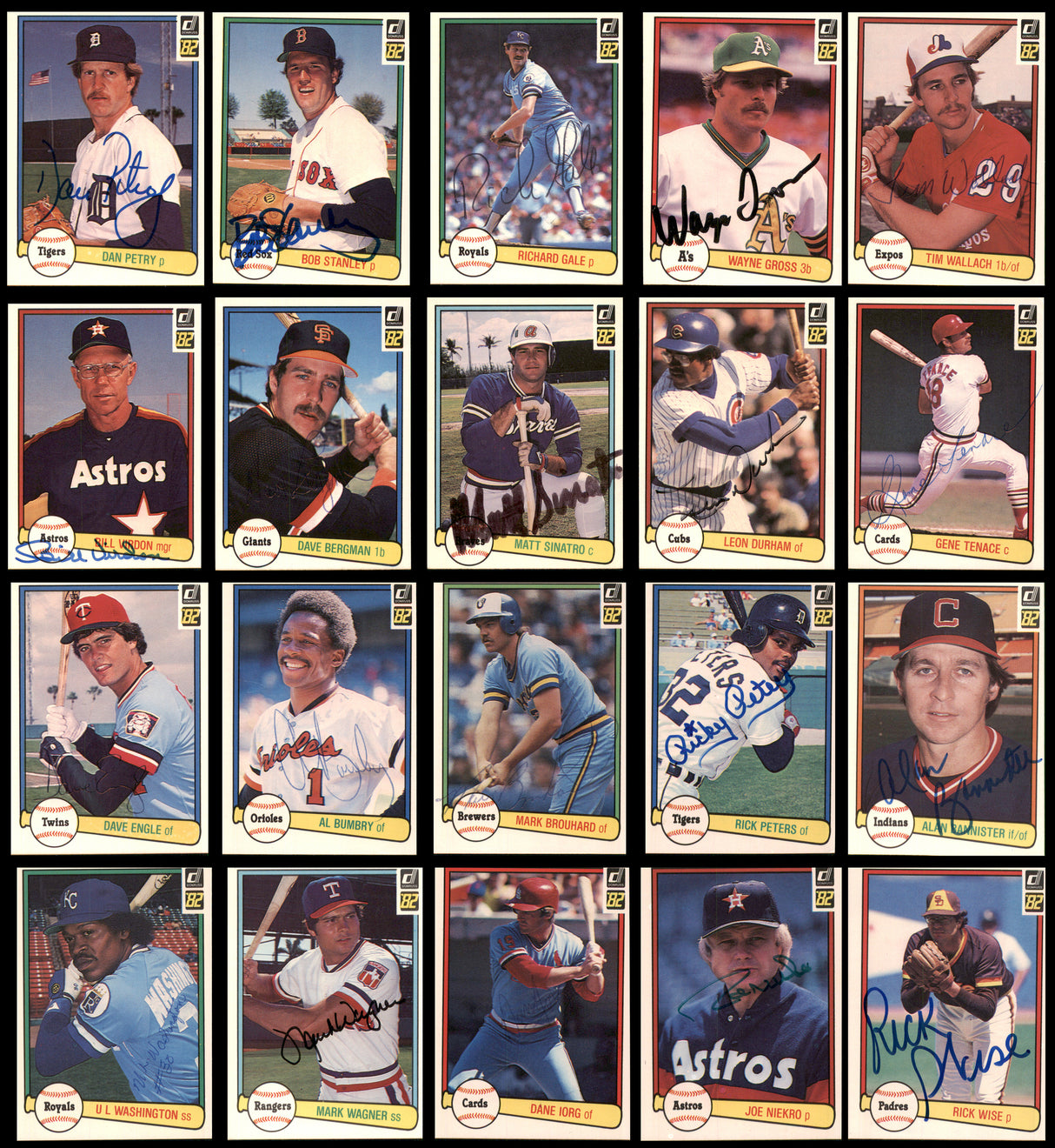 159 Count Lot of Autographed 1982 Donruss Baseball Cards (All Different) SKU #266534