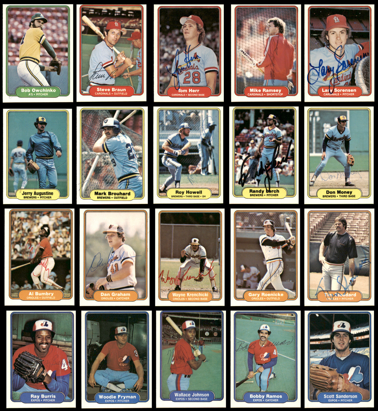 142 Count Lot of Autographed 1982 Fleer Baseball Cards (All Different) SKU #266536