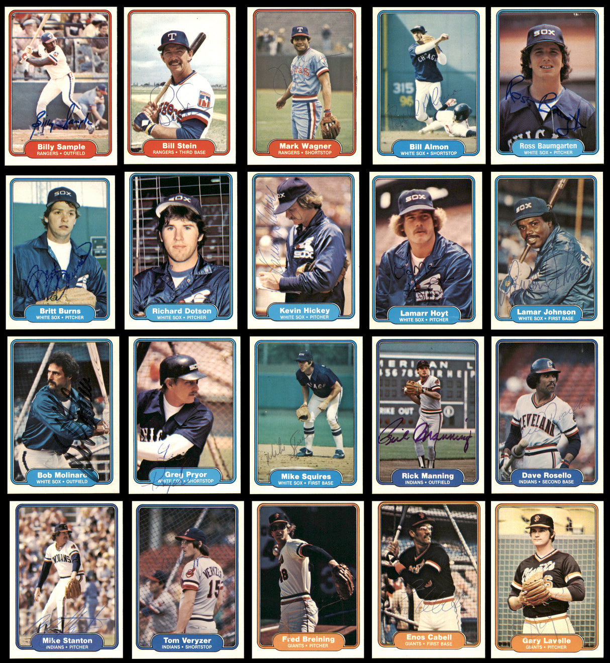 142 Count Lot of Autographed 1982 Fleer Baseball Cards (All Different) SKU #266536