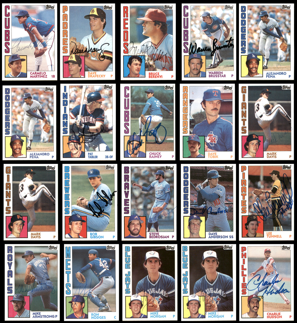 158 Count Lot of Autographed 1984 Topps, Donruss & Fleer Baseball Cards SKU #266537