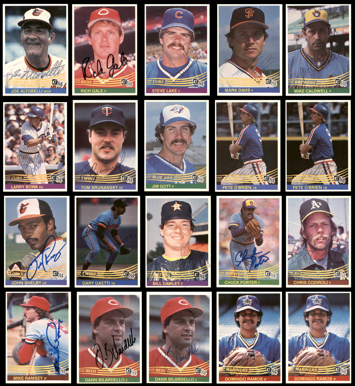 158 Count Lot of Autographed 1984 Topps, Donruss & Fleer Baseball Cards SKU #266537