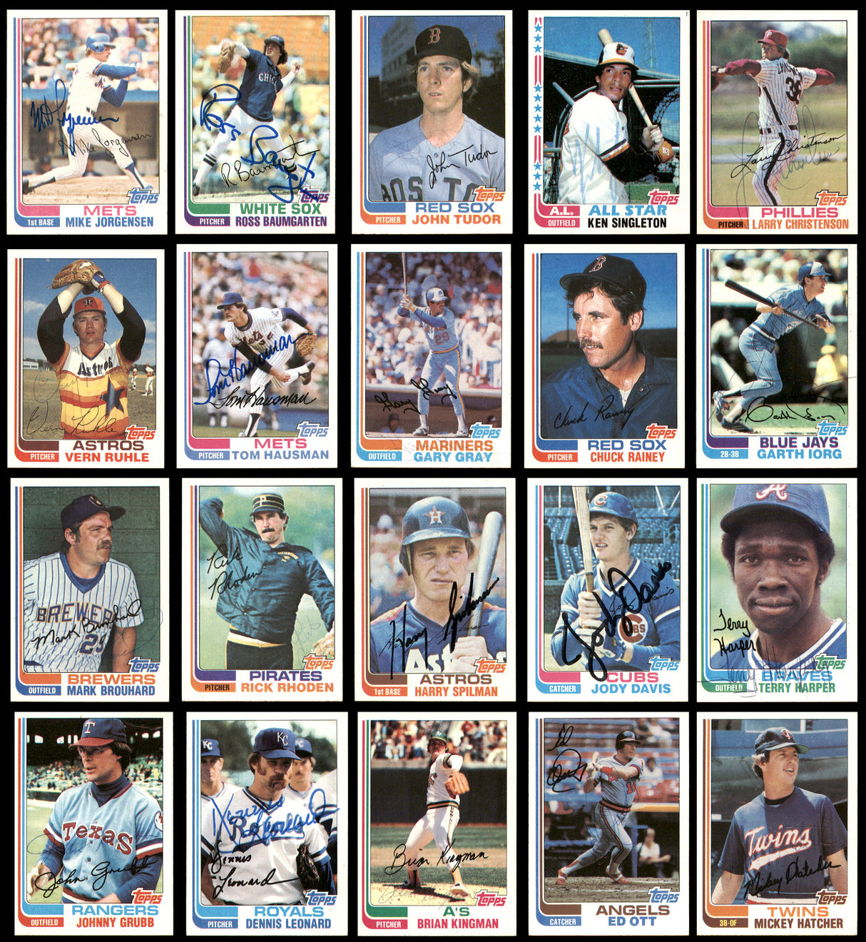 150 Count Lot of Autographed 1982 Topps Baseball Cards (All Different) SKU #266541