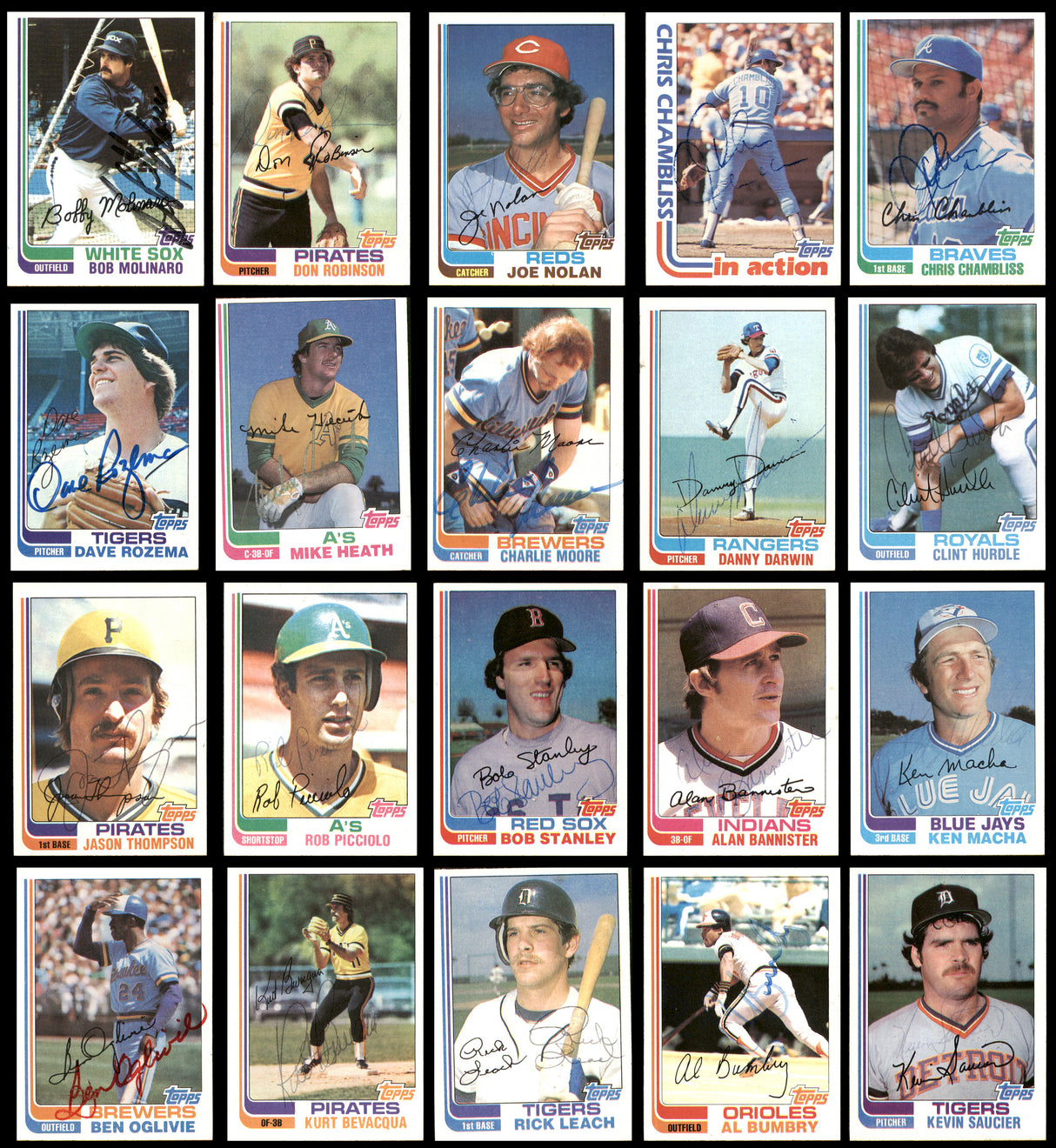 150 Count Lot of Autographed 1982 Topps Baseball Cards (All Different) SKU #266541