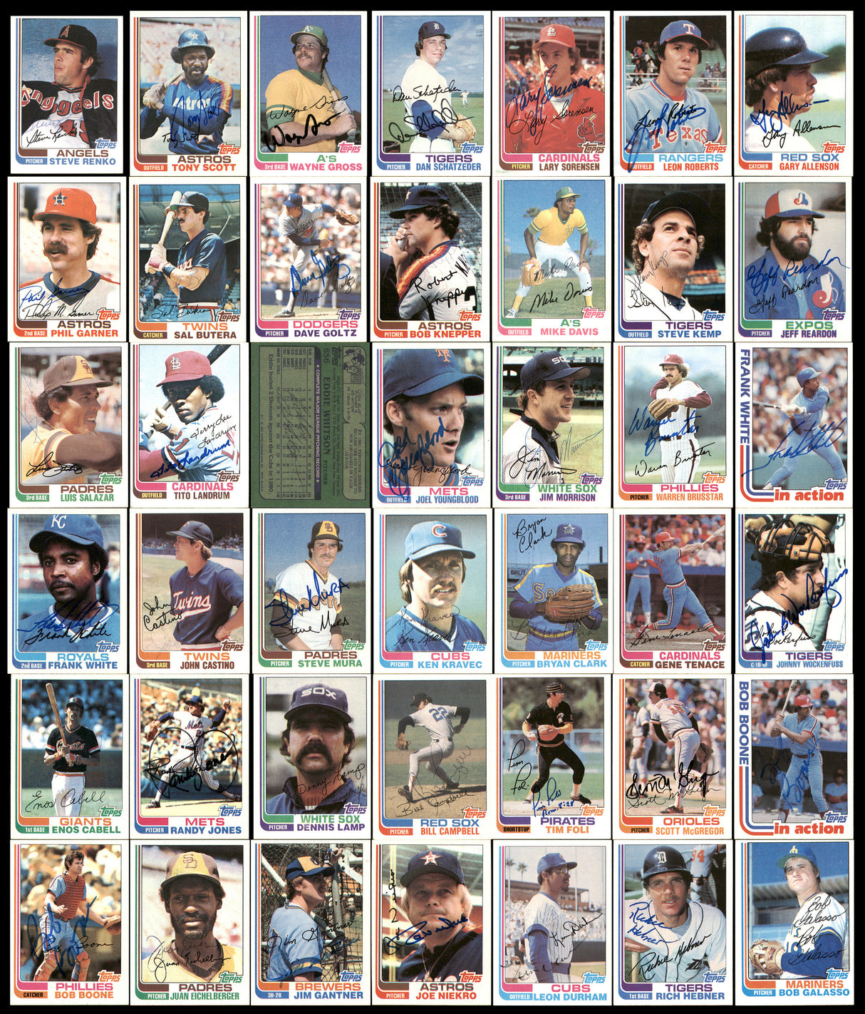 327 Count Lot of Autographed 1982 Topps Baseball Cards (All Different) SKU #266542