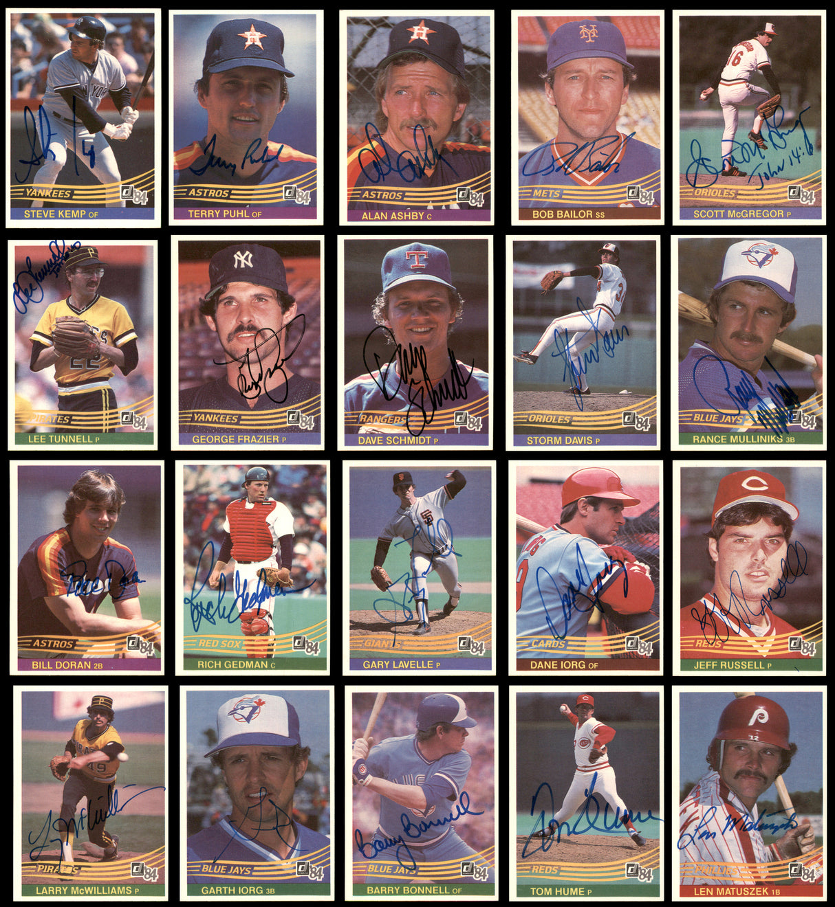 171 Count Lot of Autographed 1984 Donruss Baseball Cards (All Different) SKU #266543