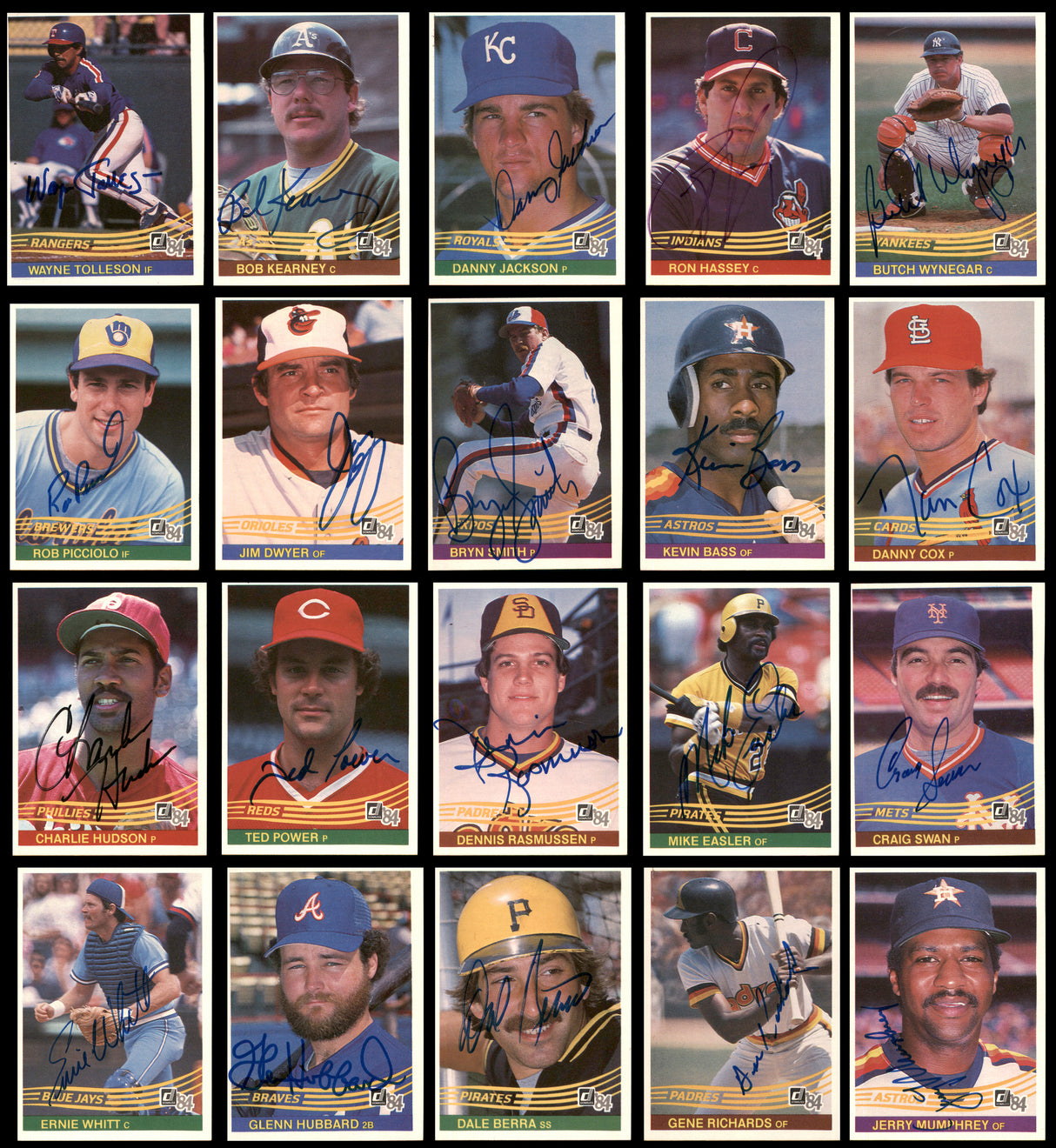 171 Count Lot of Autographed 1984 Donruss Baseball Cards (All Different) SKU #266543