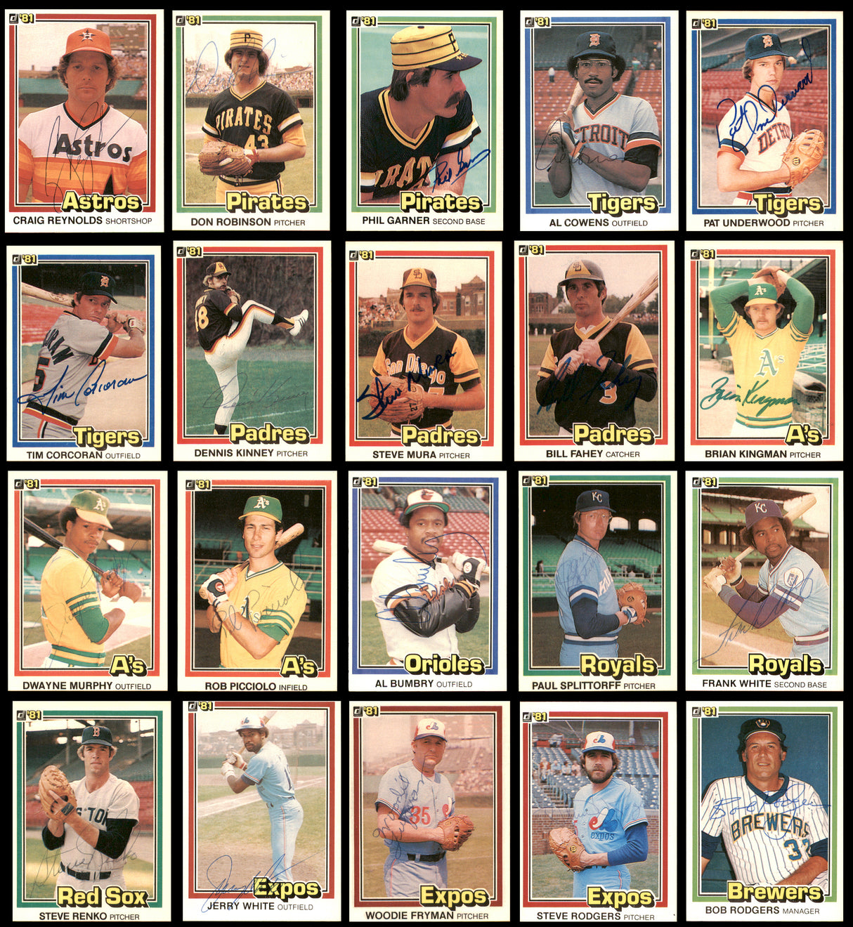 233 Count Lot of Autographed 1981 Donruss Baseball Cards (All Different) SKU #266546