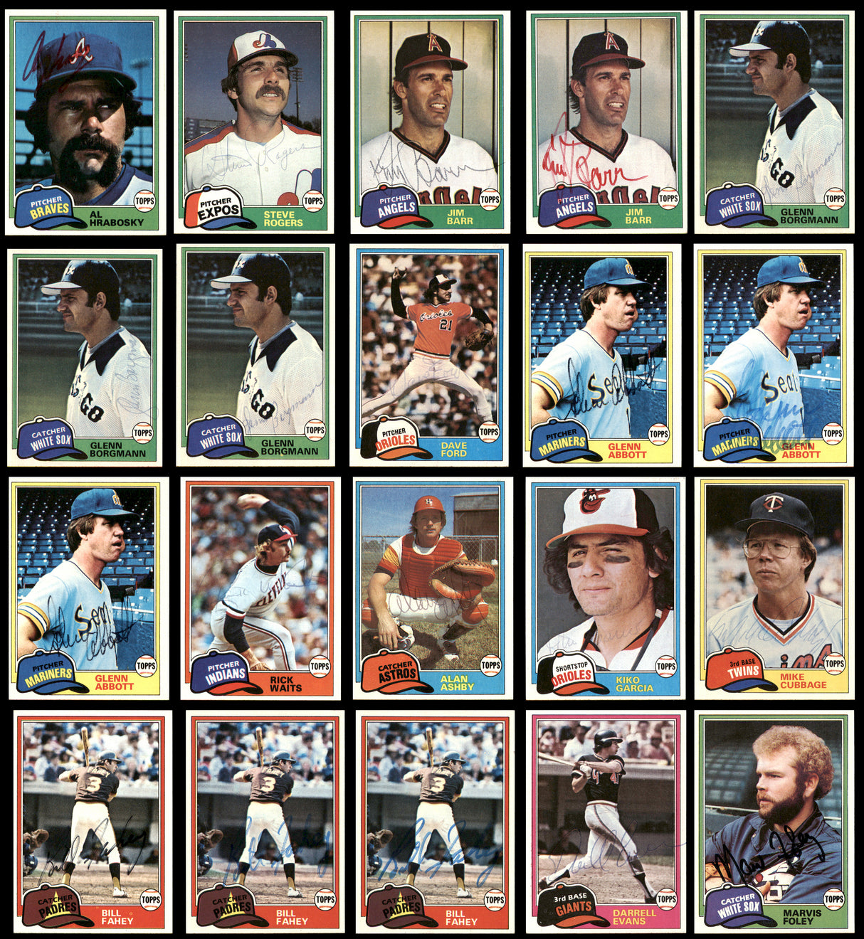 236 Count Lot of Autographed 1981 Topps Baseball Cards SKU #266549