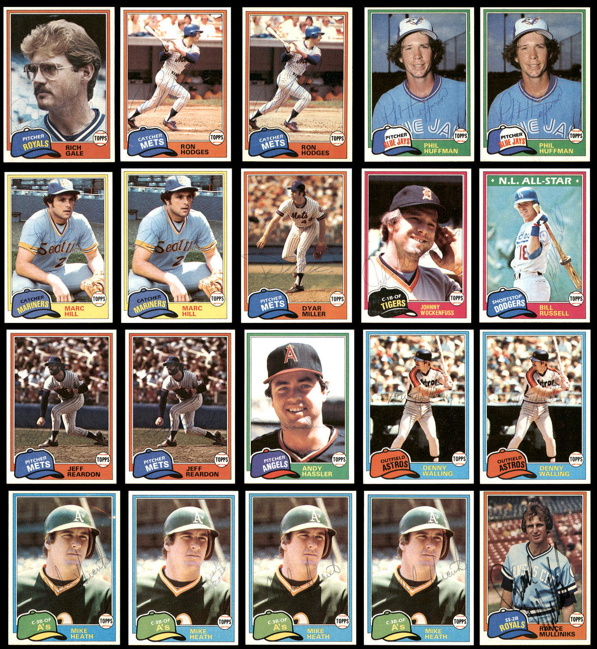 236 Count Lot of Autographed 1981 Topps Baseball Cards SKU #266549