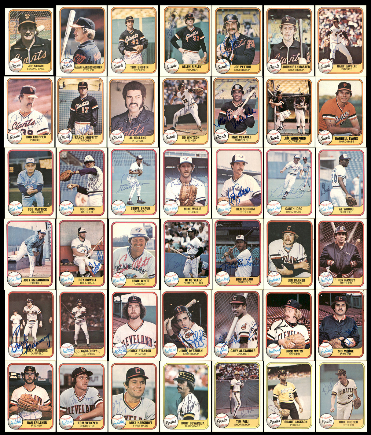 300 Count Lot of Autographed 1981 Fleer Baseball Cards (All Different) SKU #266552