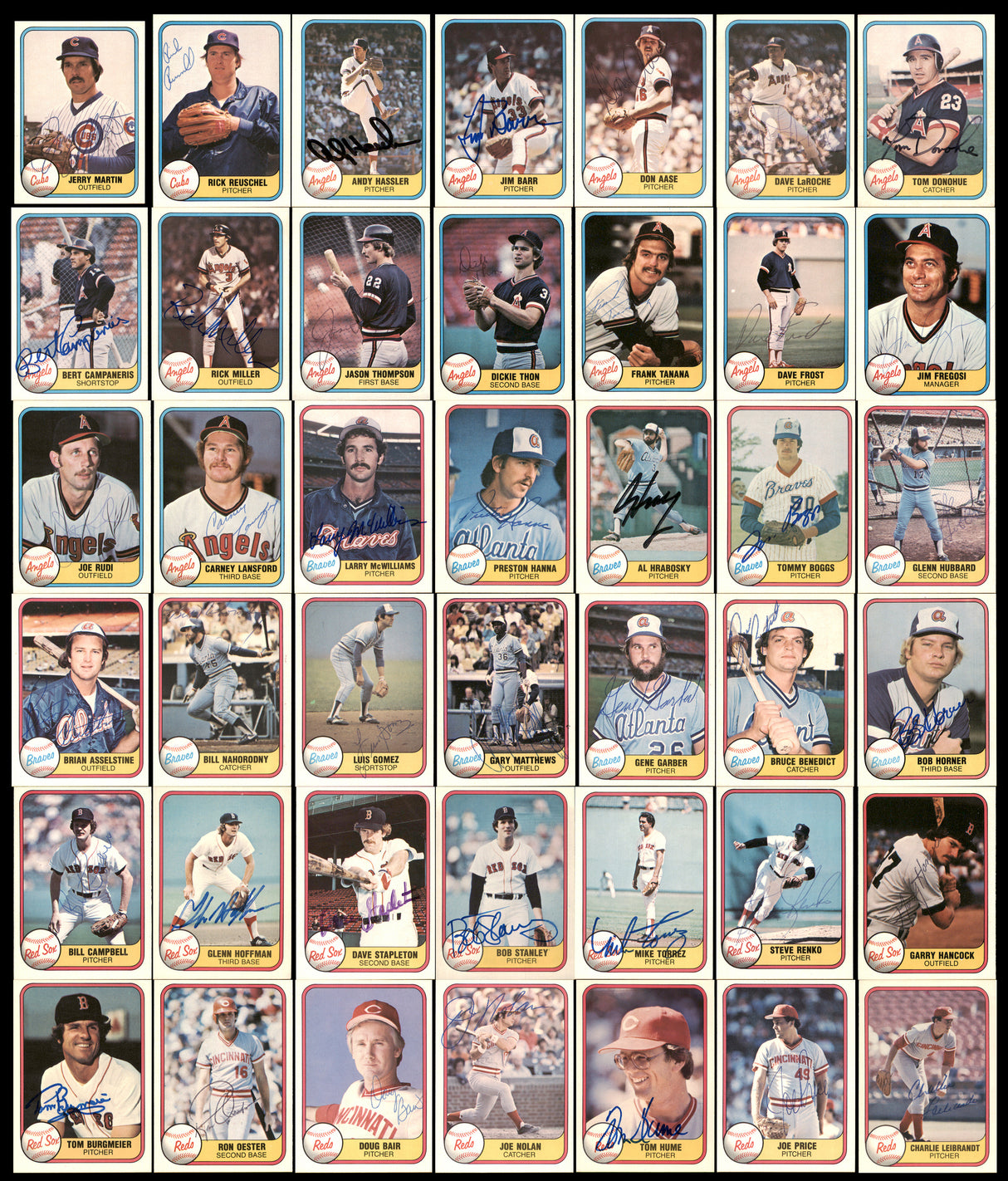 300 Count Lot of Autographed 1981 Fleer Baseball Cards (All Different) SKU #266552
