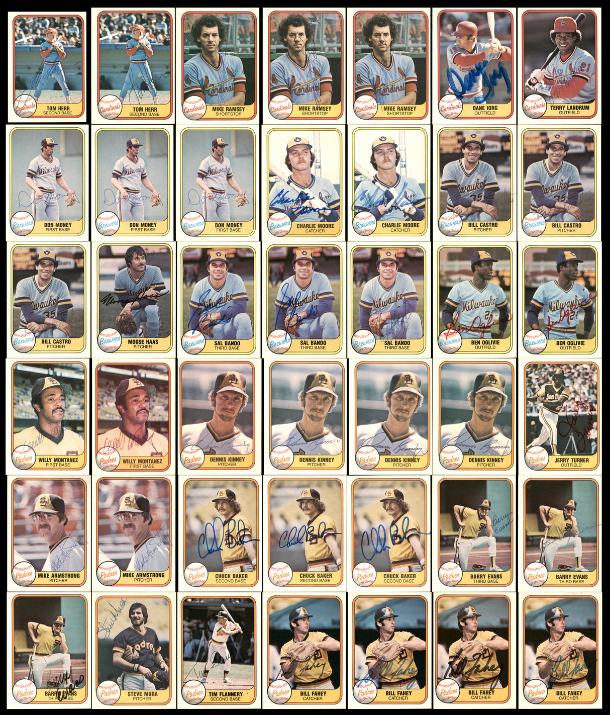 333 Count Lot of Autographed 1981 Fleer Baseball Cards SKU #266554
