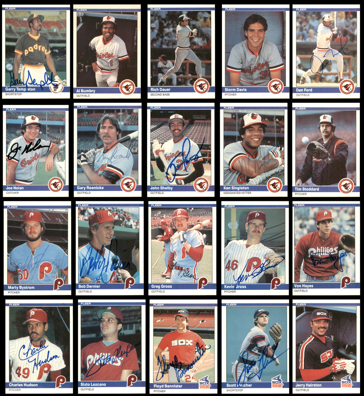 239 Count Lot of Autographed 1984 Fleer Baseball Cards (All Different) SKU #266555