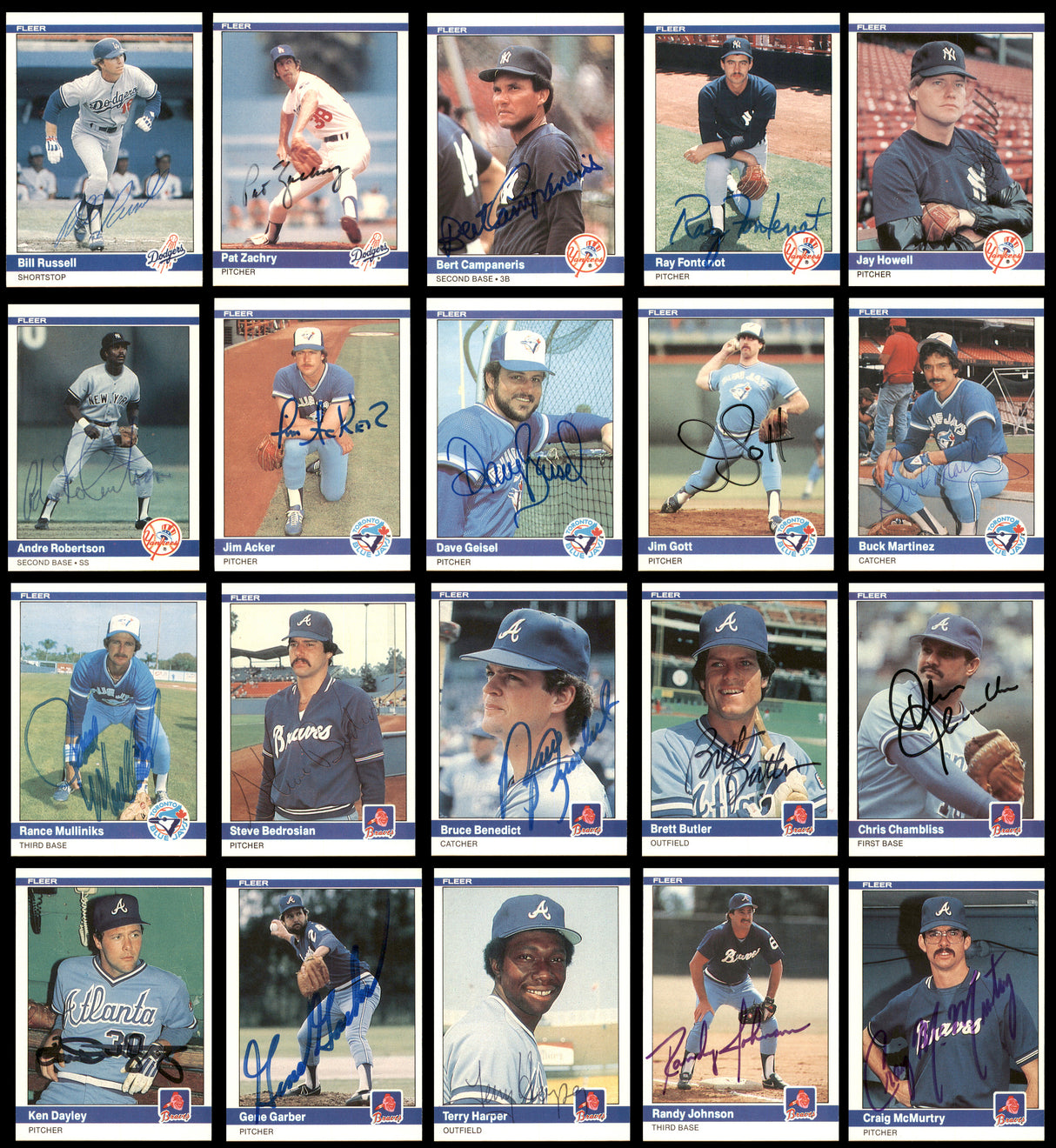 239 Count Lot of Autographed 1984 Fleer Baseball Cards (All Different) SKU #266555